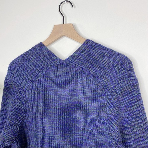 Urban Outfitters Victoria Blue Green Oversized V Neck Chunky Knit Sweater XS - Picture 7 of 11